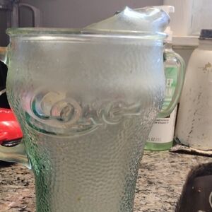 Corelle Textured Glass Pitcher with Green Hue